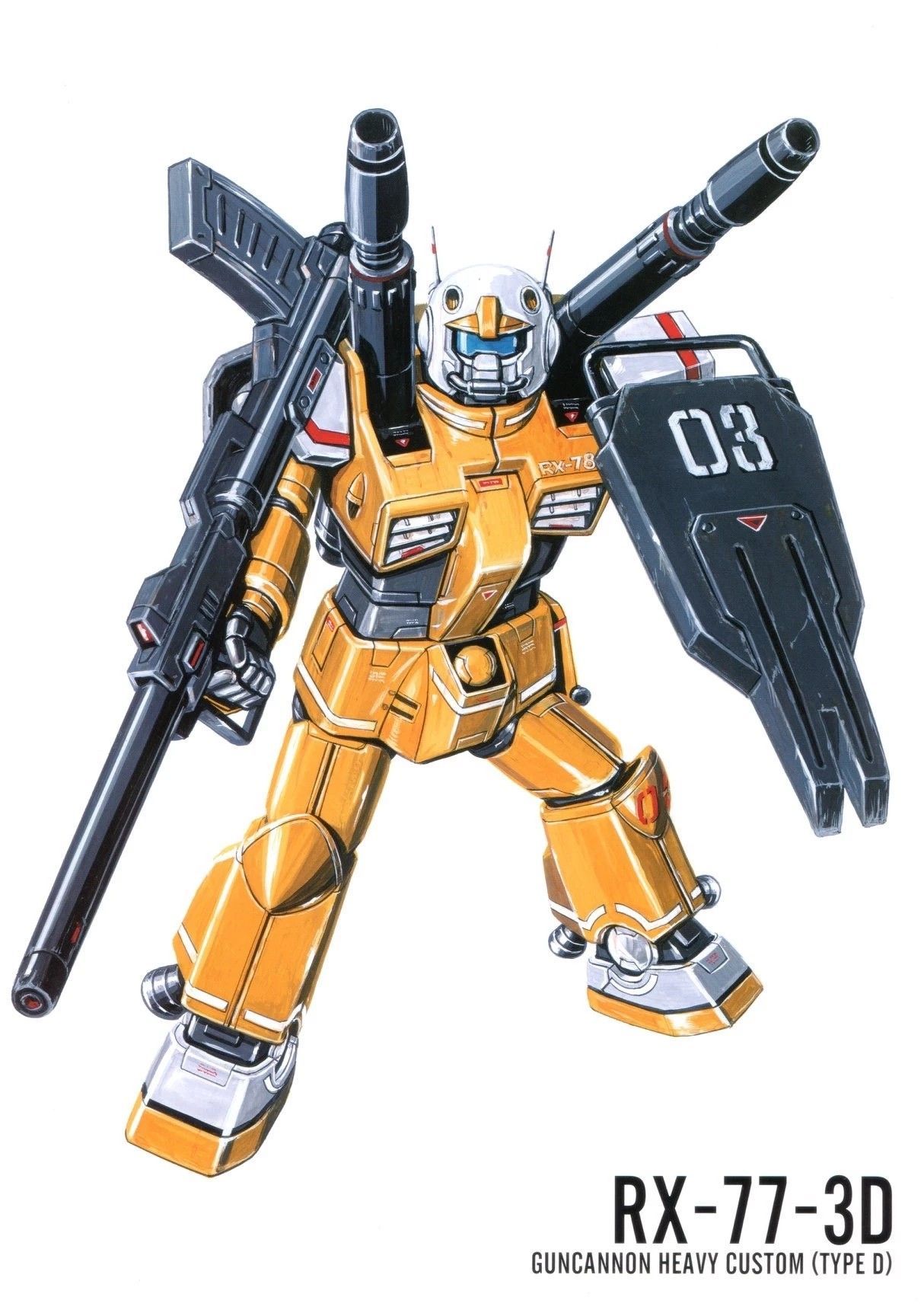 1980s_(style), beam_cannon, blue_visor, cannon, character_name, color_variation, earth_federation, guncannon