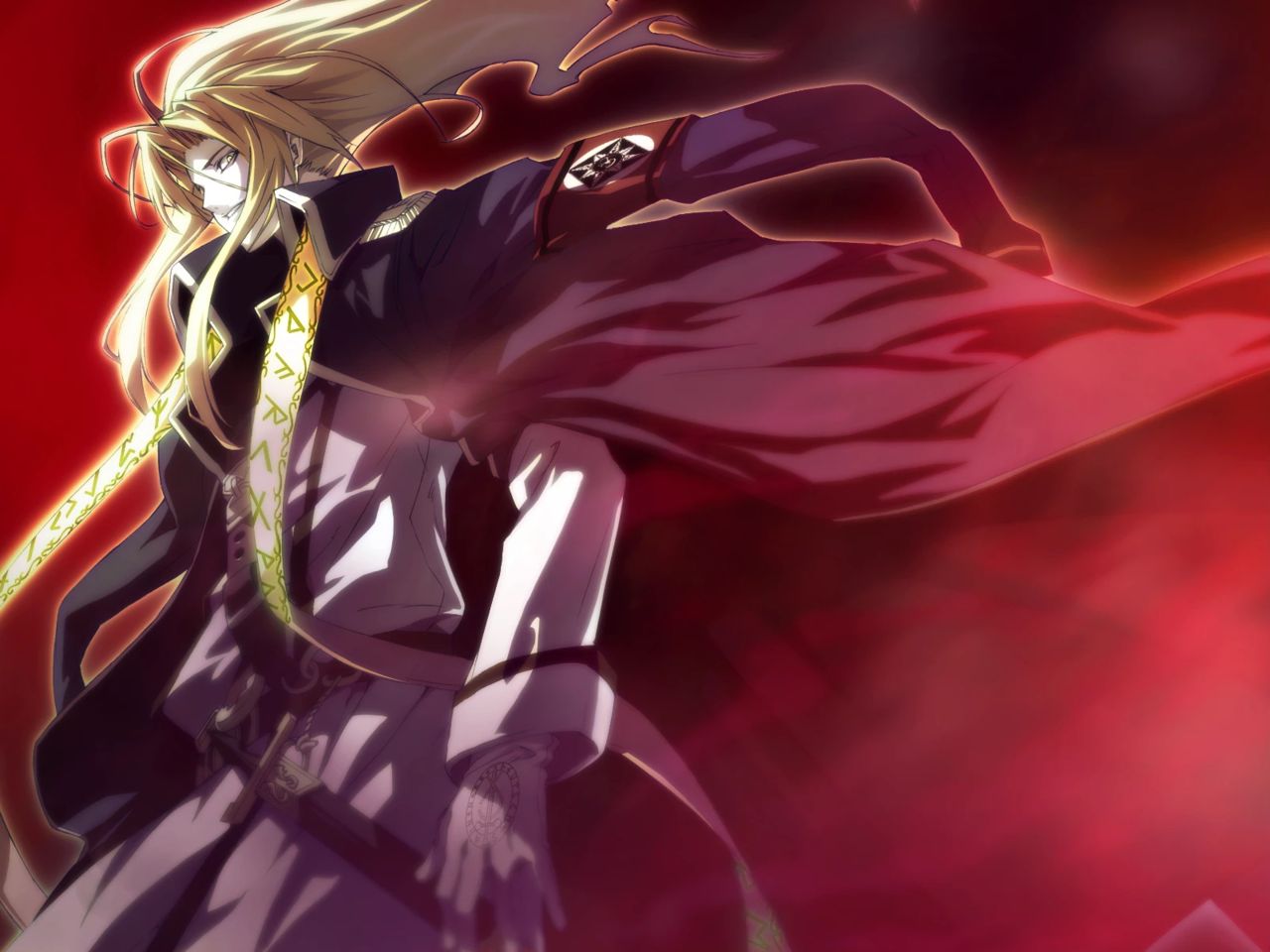 1boy, belt, blonde_hair, deutsches_ahnenerbe, dies_irae, g_yuusuke, game_cg, gloves