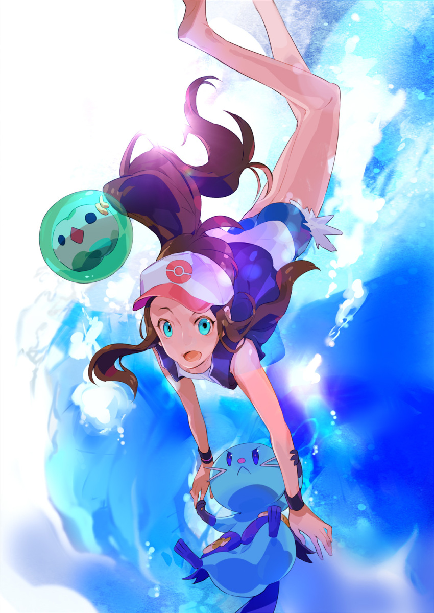 barefoot, cloud, clouds, dewott, face, hat, highres, kazune_(baumkuchen)