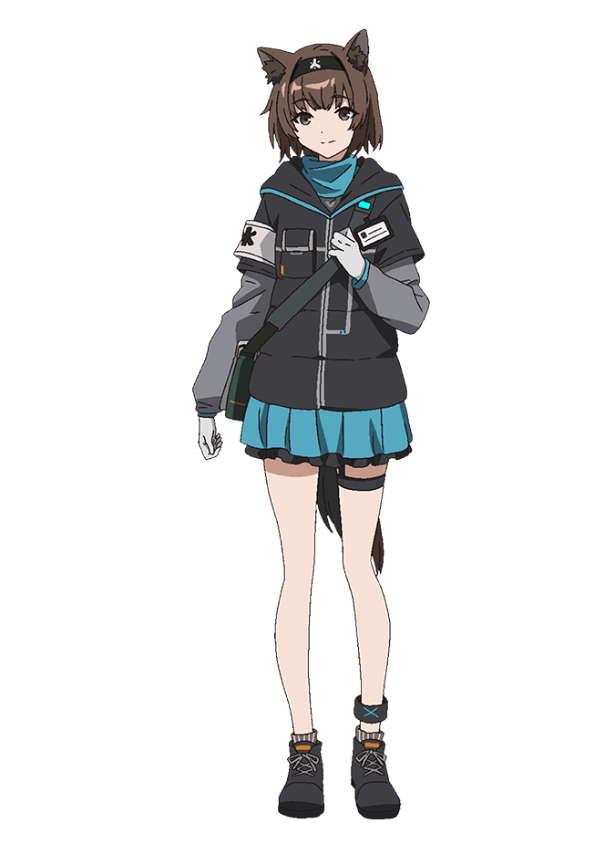 1girl, animal_ear_fluff, animal_ears, anime_coloring, arknights, armband, black_armband, black_hairband
