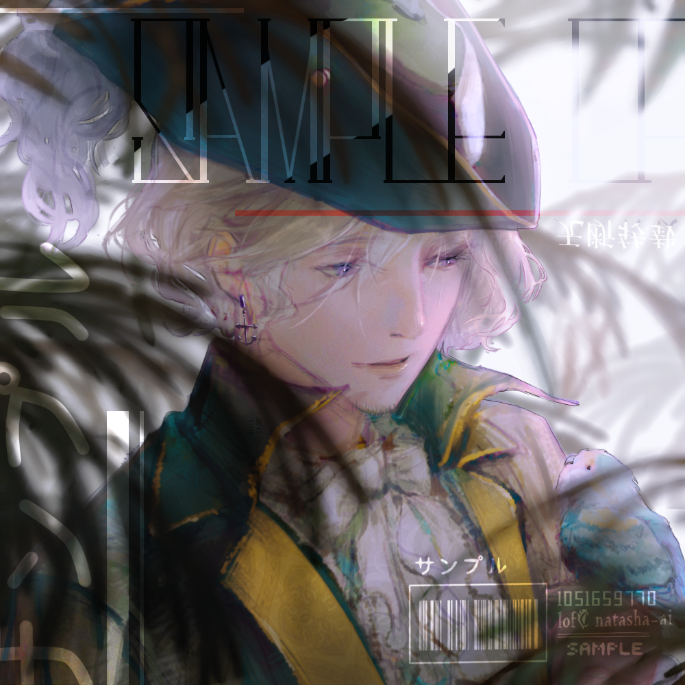 1boy, 23cifang, ascot, axis_powers_hetalia, bird, earrings, facial_hair, france_(hetalia)