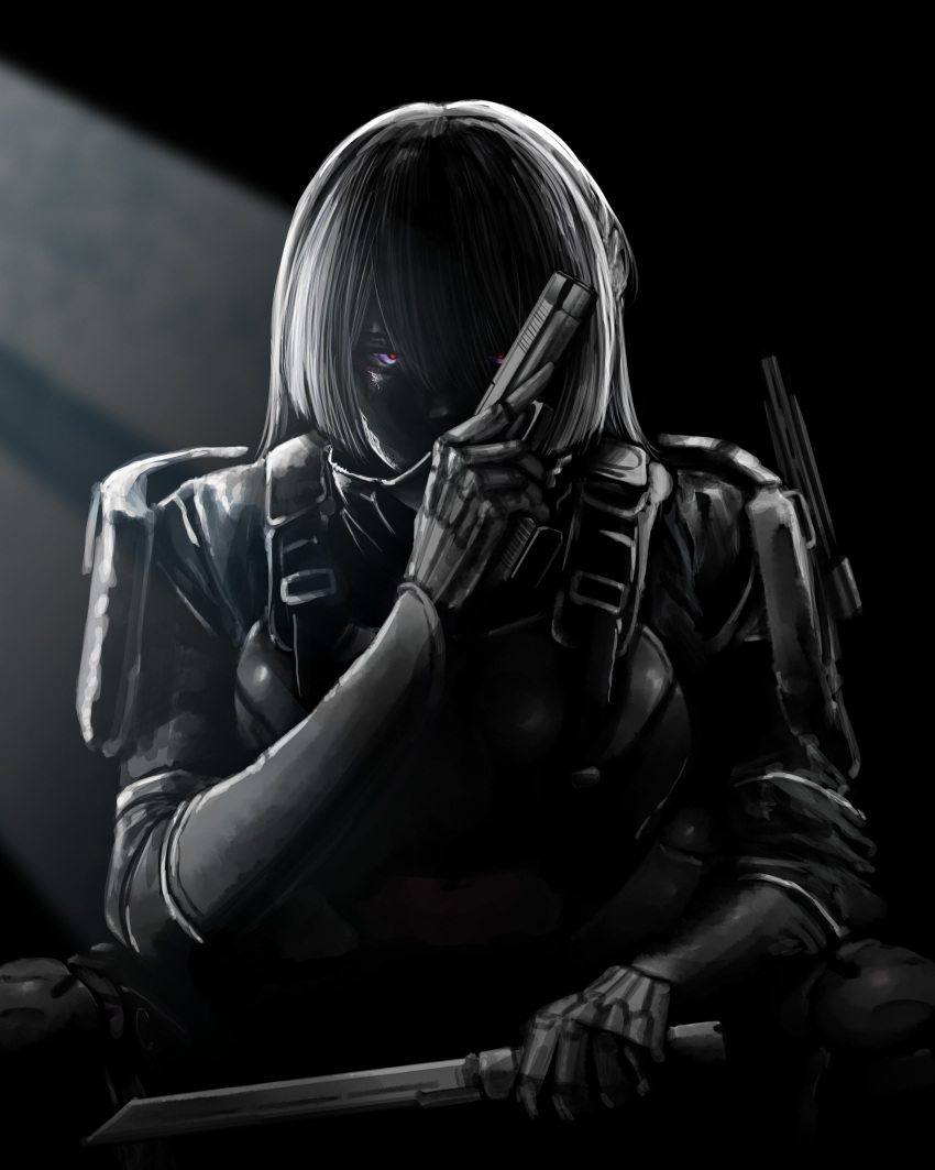 1girl, absurdres, ak-15_(girls'_frontline), call_of_duty, call_of_duty:_black_ops_2, commission, commissioner_upload, dark_background