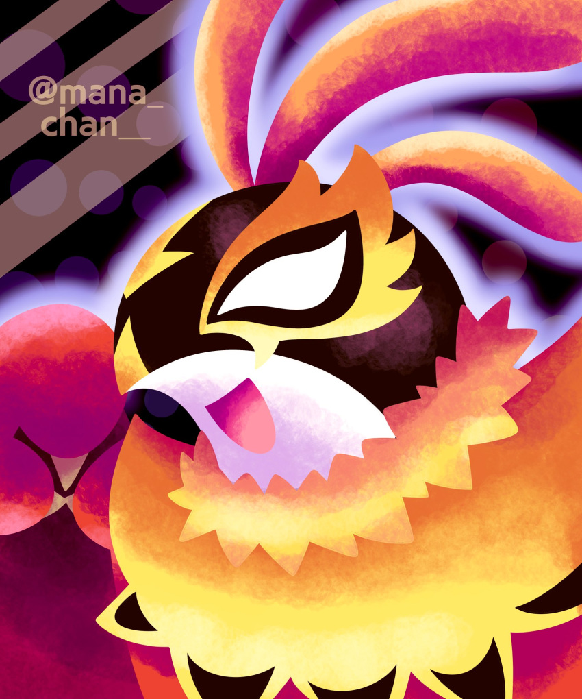arm_up, artist_name, blank_eyes, commentary, english_commentary, hawlucha, highres, luchador
