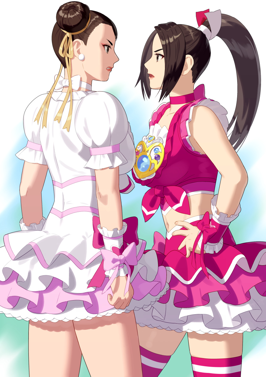 absurdres, brown_eyes, choker, chun-li, commission, cosplay, crossover, cure_melody