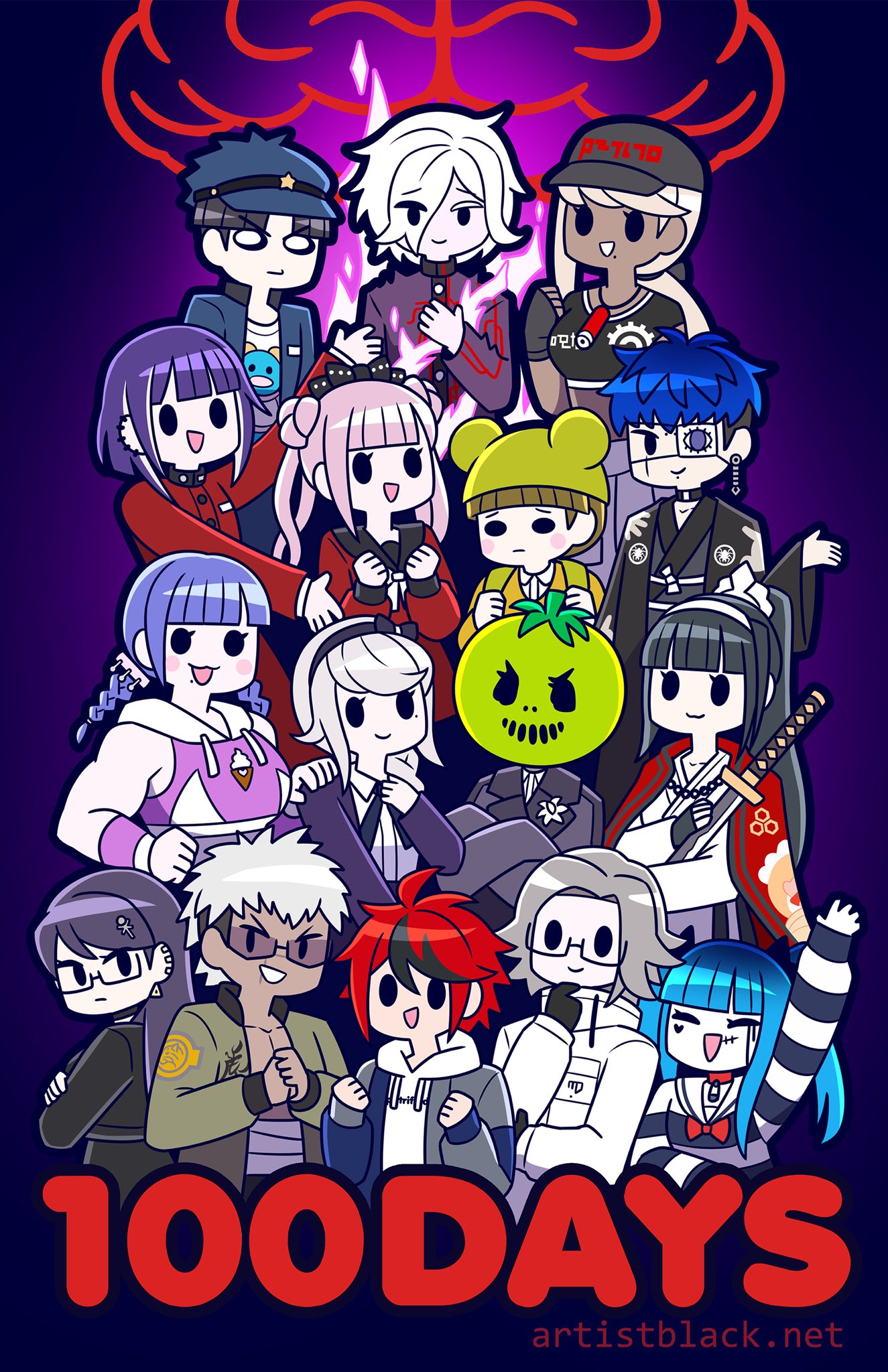 6+boys, 6+girls, :d, ^_^, ahoge, amemiya_darumi, aotsuki_eito, artist_black