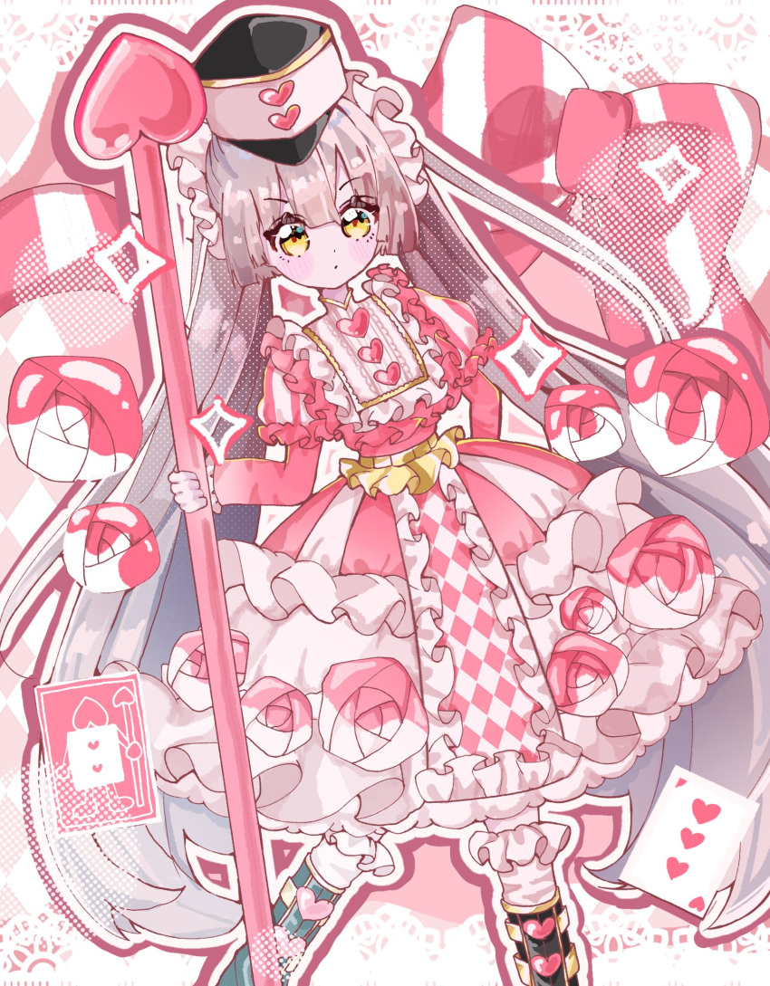 1girl, blunt_bangs, dress, frilled_dress, frilled_hairband, frills, hairband, hamaguri_mafuyu