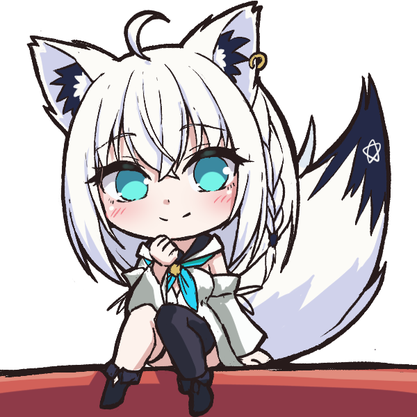 1girl, ahoge, animal_ear_fluff, animal_ear_piercing, animal_ears, asymmetrical_legwear, black_shoes, black_thighhighs