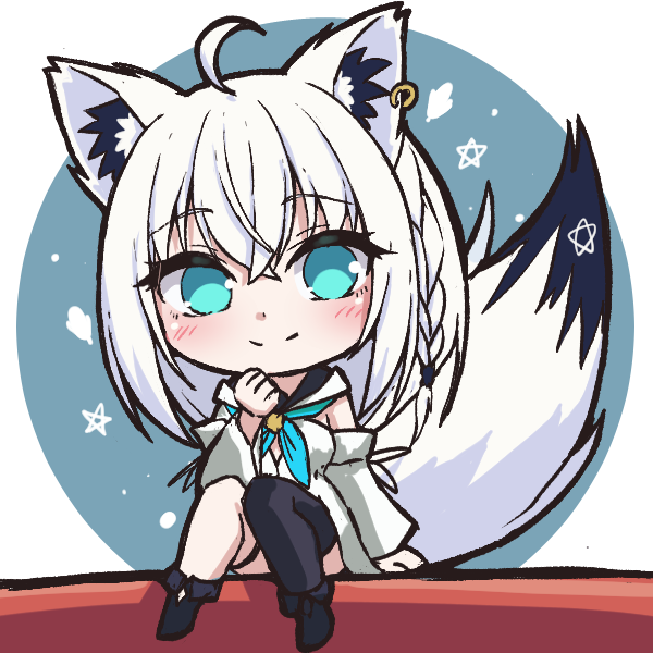 1girl, ahoge, animal_ear_fluff, animal_ear_piercing, animal_ears, asymmetrical_legwear, black_shoes, black_thighhighs