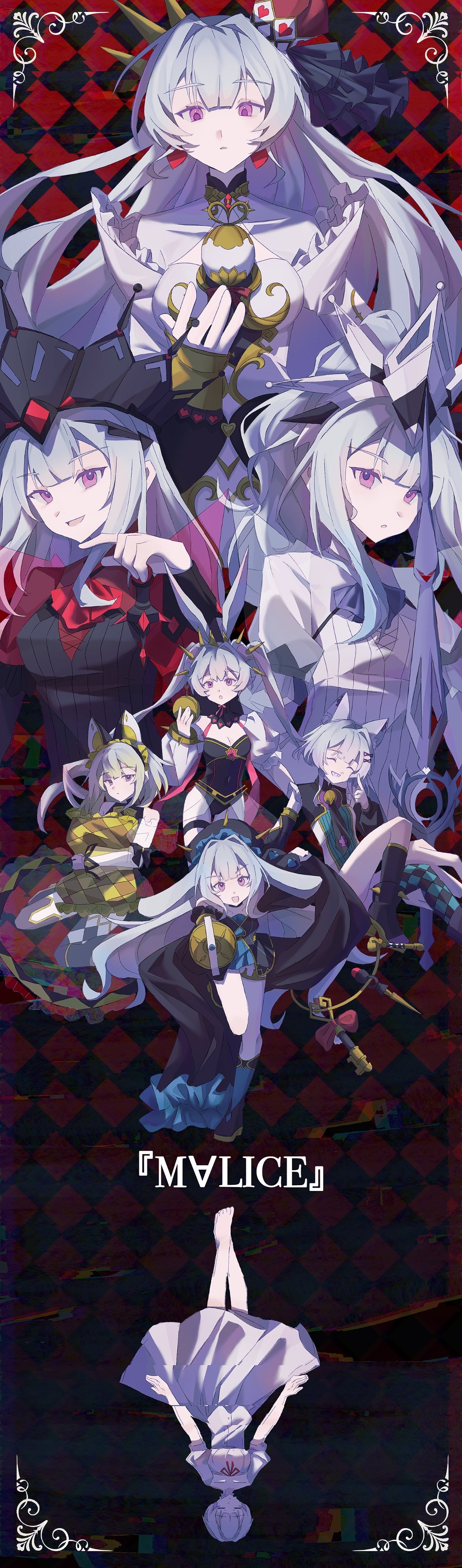 6+girls, absurdres, animal_ears, cat_ears, cat_girl, crown, duel_monster, highres