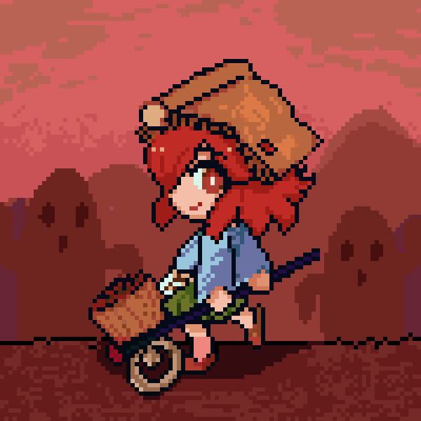 1other, androgynous, apron, bare_legs, blue_kimono, bottle_opener, bright_pupils, brown_helmet