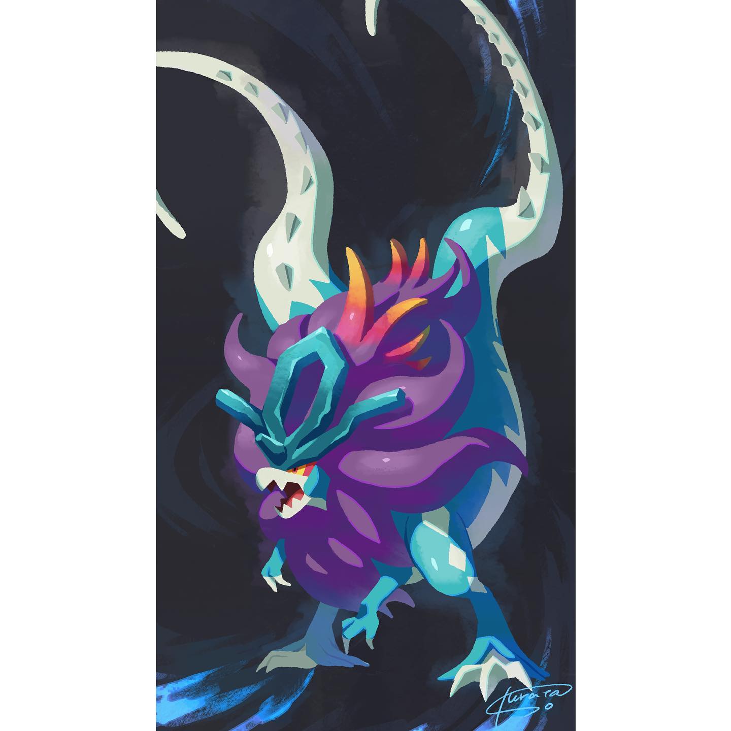 animal_focus, claws, colored_sclera, commentary_request, full_body, hashtag-only_commentary, highres, mane