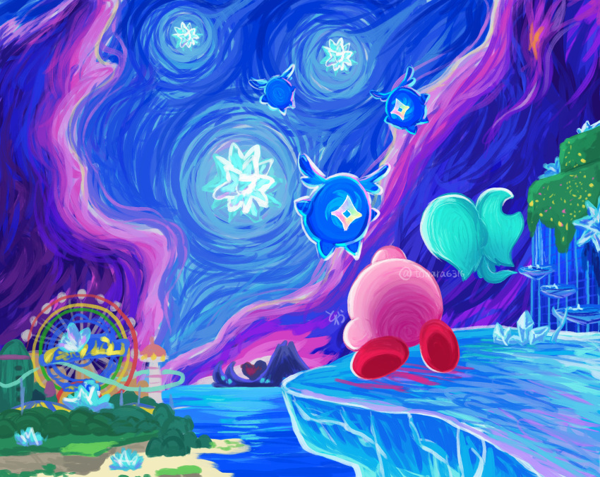 colored_skin, crystal, elfilin, ferris_wheel, highres, kirby, kirby_(series), kirby_and_the_forgotten_land