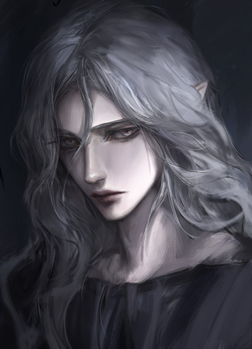 9eujang, androgynous, collarbone, expressionless, eyelashes, grey_eyes, highres, lips