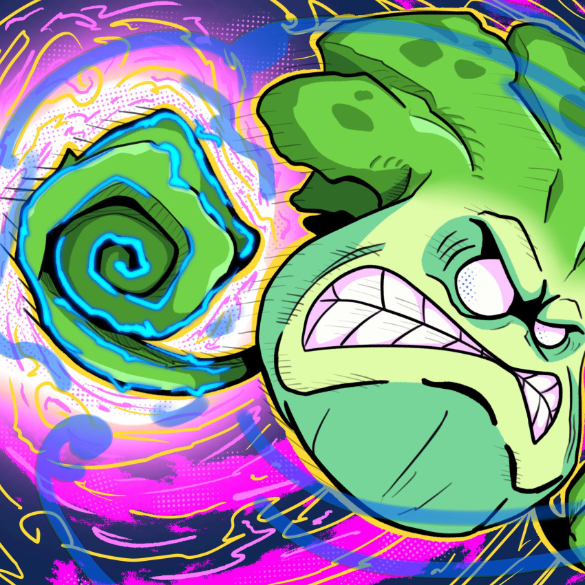 bonk_choy_(plants_vs._zombies), clenched_teeth, glutoart, highres, leaf, no_humans, plants_vs._zombies, plants_vs._zombies_2, solo, teeth