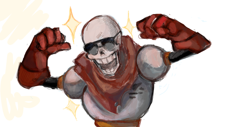 1boy, 2021, 2d, armor, cape, clenched_hands, digital_media, flexing
