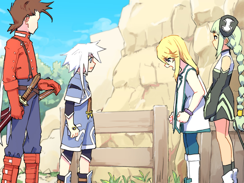 angry, azuma_yukihiko, black_pants, black_shirt, blonde_hair, blue_eyes, blue_jacket, blue_leggings