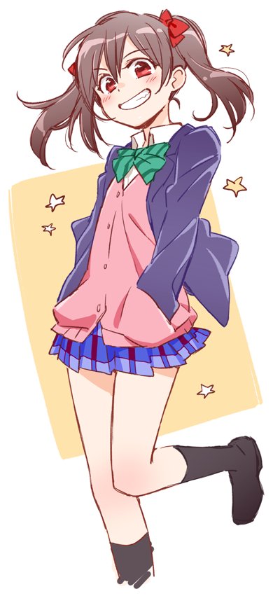 1girl, arata_iri, black_hair, black_jacket, black_socks, blazer, blue_skirt, border