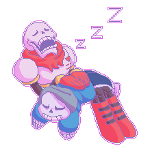 2016, 2boys, 2d, animated, animated_gif, armor, black_shorts, blue_jacket, blue_shorts, boots, brothers, cape, closed_eyes, digital_media, duo, full_body, gloves, grey_hood, height_difference, hood, hood_down, hooded_jacket, humanoid, jacket, looping_animation, lowres, lying, lying_on_lap, lying_on_person, male, male_focus, male_only, monster, monster_boy, multiple_boys, on_stomach, open_clothes, open_jacket, open_mouth, outline, papyrus_(undertale), pink_outline, pink_slippers, pixel, pixel_art, red_boots, red_cape, red_gloves, sans_(undertale), shirt, shorts, siblings, simple_background, skeleton, sleeping, sleeping_on_person, sleeping_together, slippers, snowzahedghog, socks, striped_shorts, teeth, transparent_background, undead, undertale, utdr_(toby_fox), vertical-striped_clothes, vertical-striped_shorts, white_armor, white_outline, white_shirt, white_socks, white_stripes, zzz