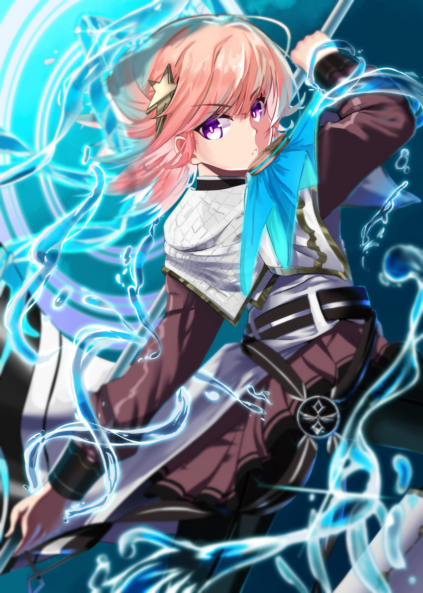 1girl, absurdres, belt, boots, duel_monster, exosister_kaspitell, exosister_stella, hair_ornament