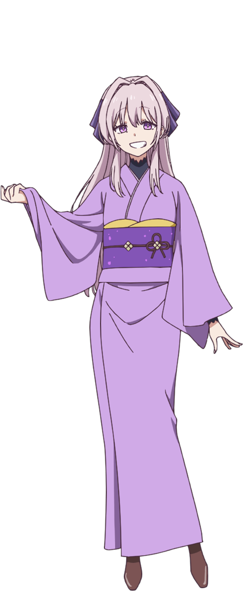 1girl, anime_coloring, brown_shoes, chanto_suenai_kyuuketsuki-chan, full_body, hair_intakes, hair_ribbon, hand_up
