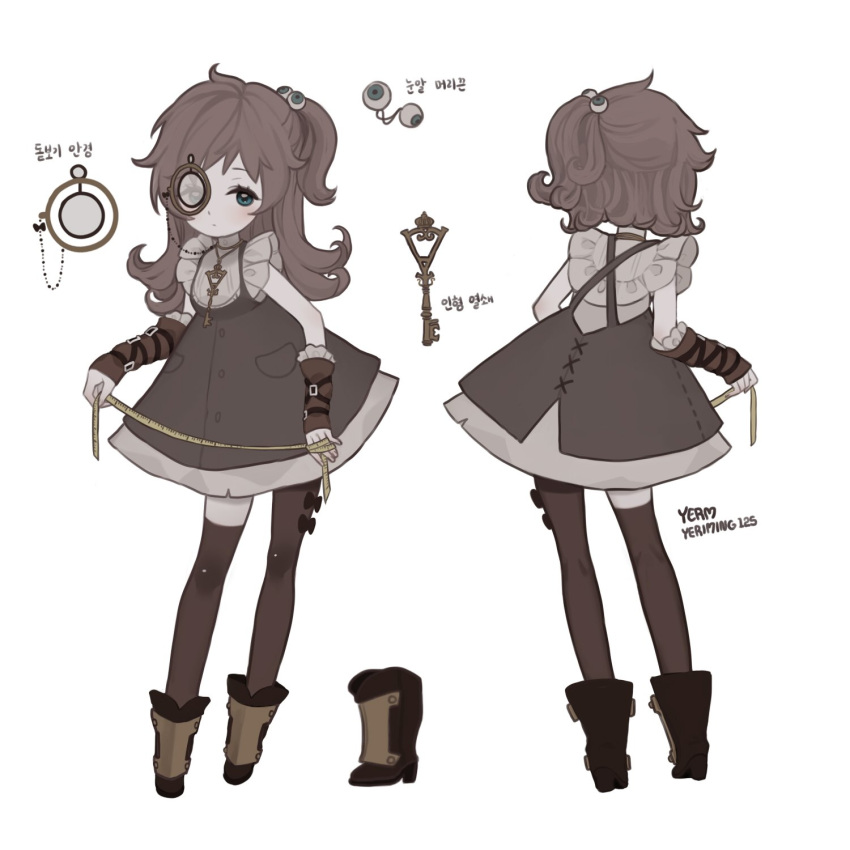 1girl, ankle_boots, arm_strap, arm_warmers, artist_name, asymmetrical_legwear, black_boots, boots