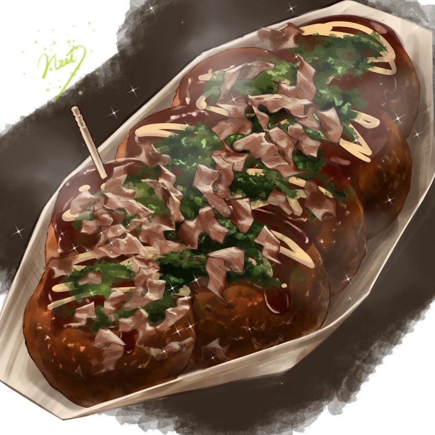 artist_name, bonito_flakes, commentary_request, food, food_focus, highres, neet_job, no_humans