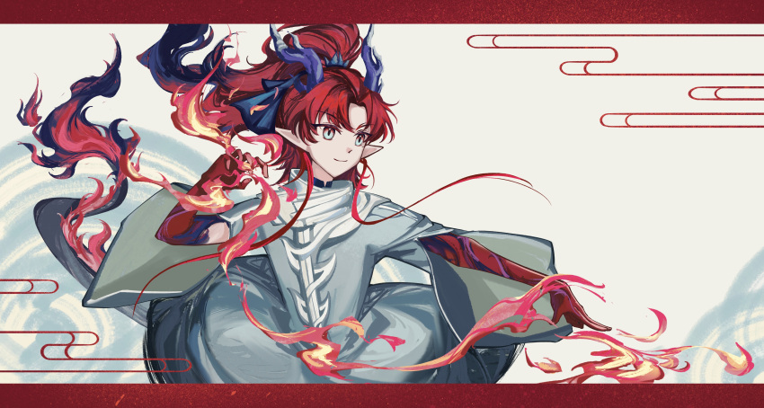 1boy, absurdres, arknights, chinese_commentary, closed_mouth, colored_extremities, commentary_request, egasumi