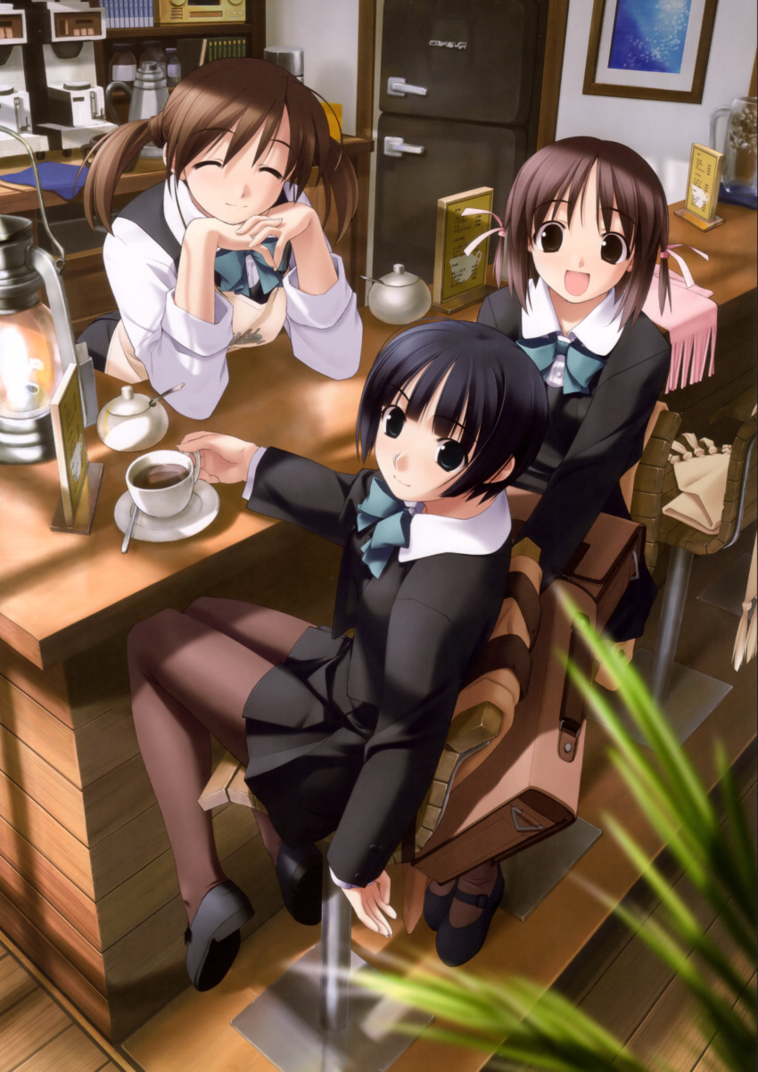 asaba_nonoka, hashimoto_takashi, ichinose_mio, kasuga_yoshino, pantyhose, seifuku, white_breath