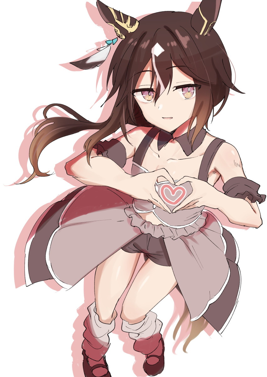 1girl, absurdres, animal_ears, brown_eyes, brown_hair, collarbone, commentary_request, detached_collar