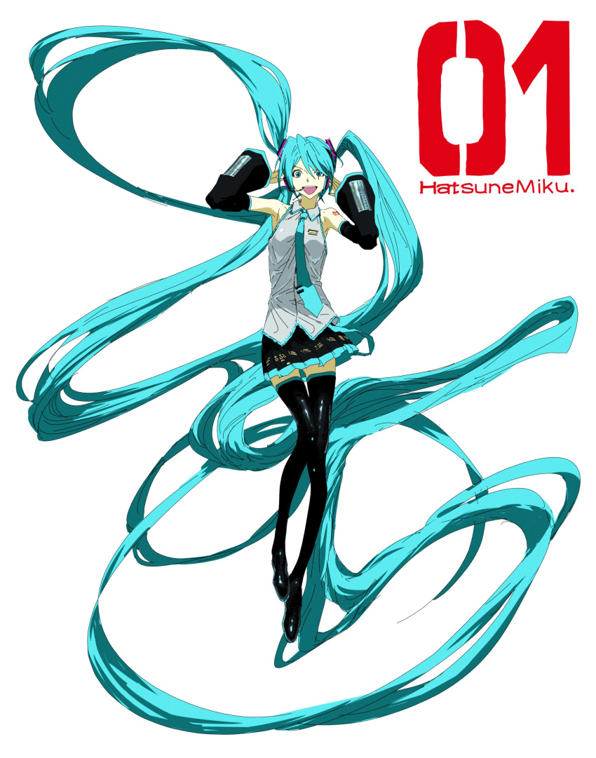 1girl, absurdly_long_hair, absurdres, aqua_eyes, aqua_hair, detached_sleeves, hatsune_miku, headphones