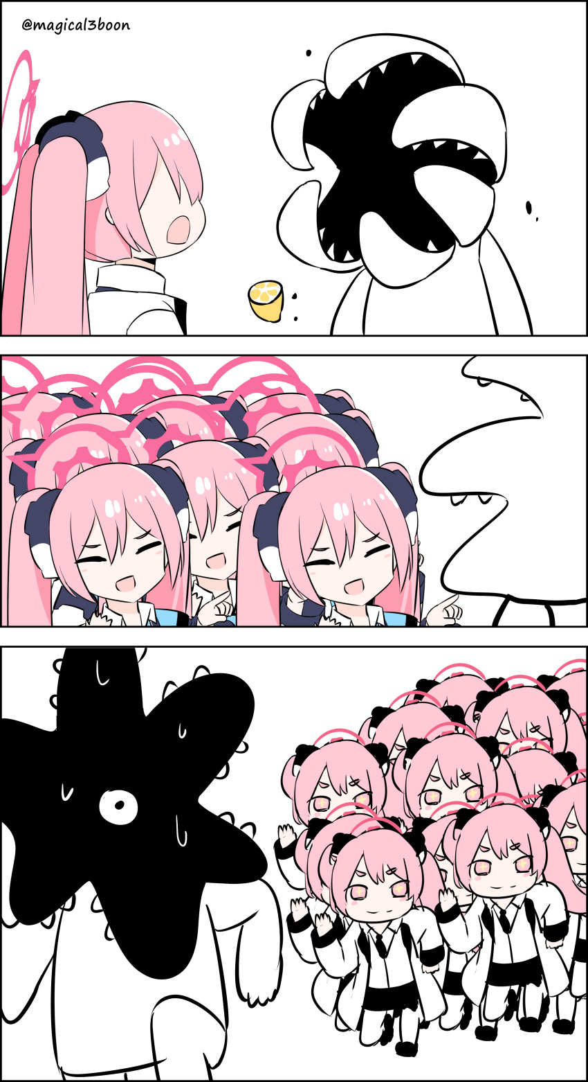 +_+, 6+girls, absurdres, blue_archive, blue_archive_2025_hack, clone, food, freaky_satono_diamond_(meme)