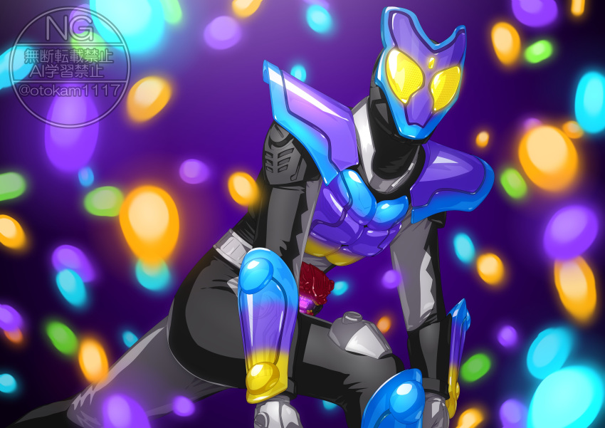 1boy, absurdres, armor, bodysuit, candy, compound_eyes, food, gochizo