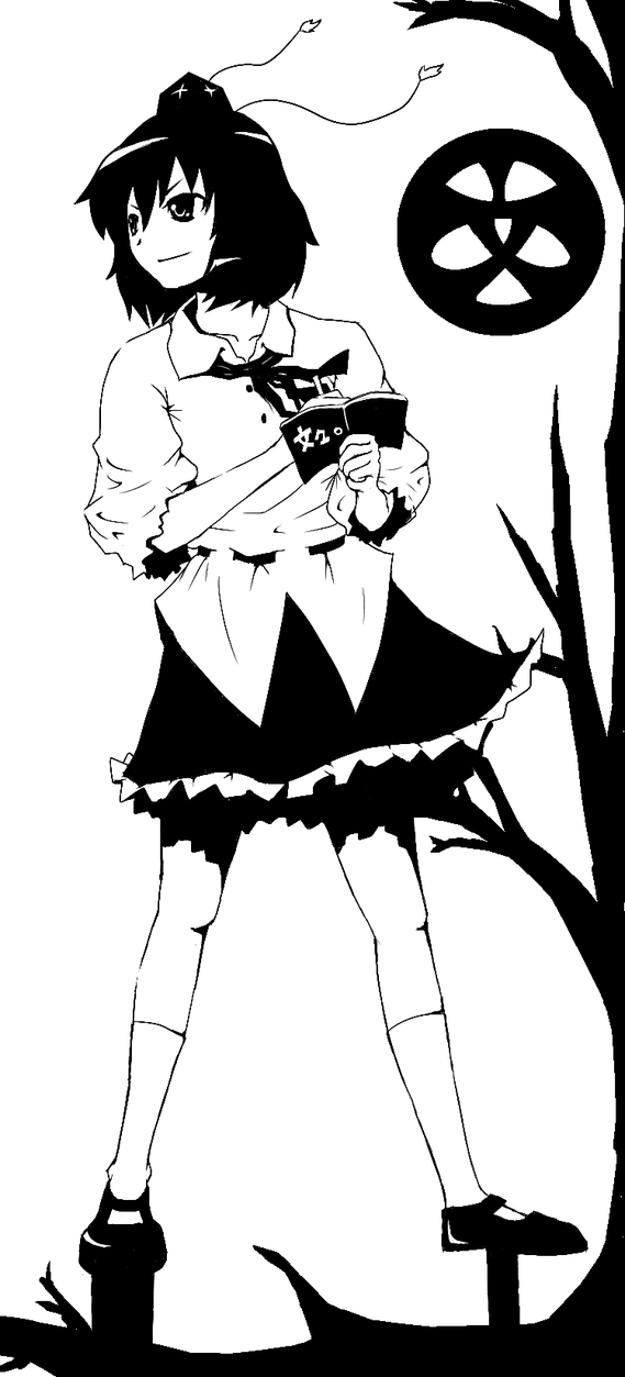 footwear, geta, hat, highres, monochrome, notebook, osatou, pencil