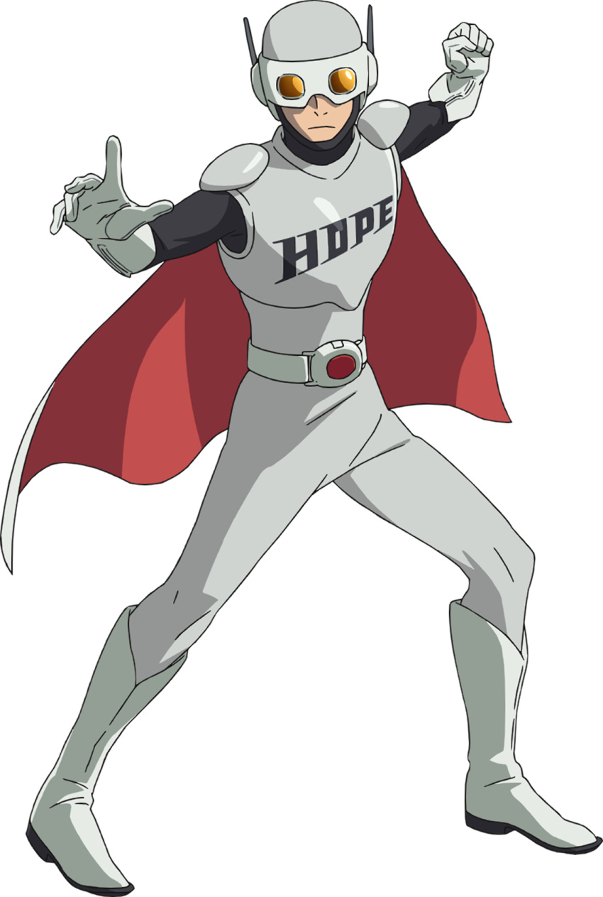 1boy, anime_coloring, armor, arms_up, belt, black_shirt, bodysuit, boots