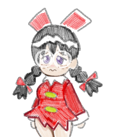 1girl, archived_source, black_hair, braid, cosplay, drawfag, dress, freckles