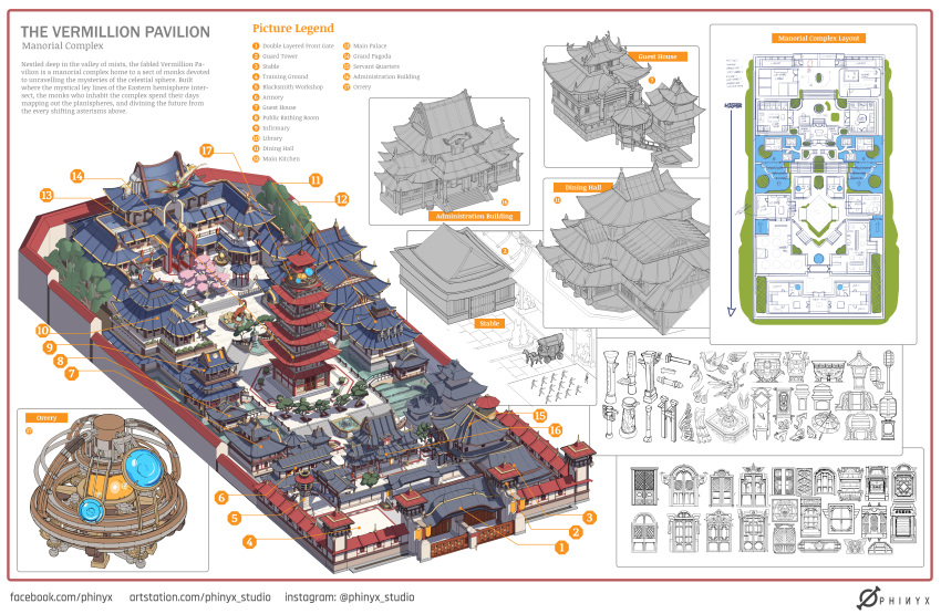 6+others, absurdres, architecture, armory, bench, building, castle, commission