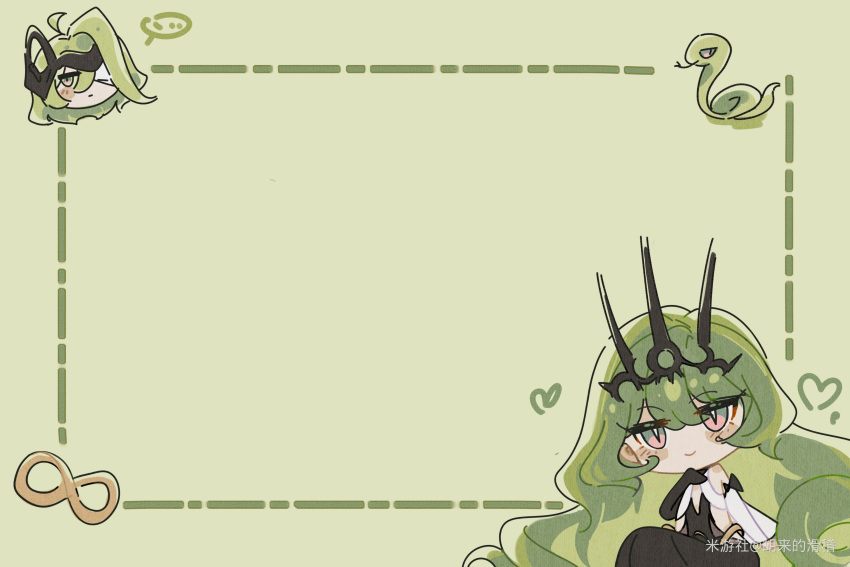 ..., 2girls, absurdres, ahoge, black_dress, black_gloves, closed_mouth, crown