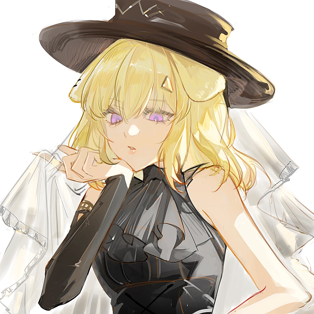 1girl, animal_ears, arknights, ascot, bang_dream!, bang_dream!_it's_mygo!!!!!, black_ascot, black_hat