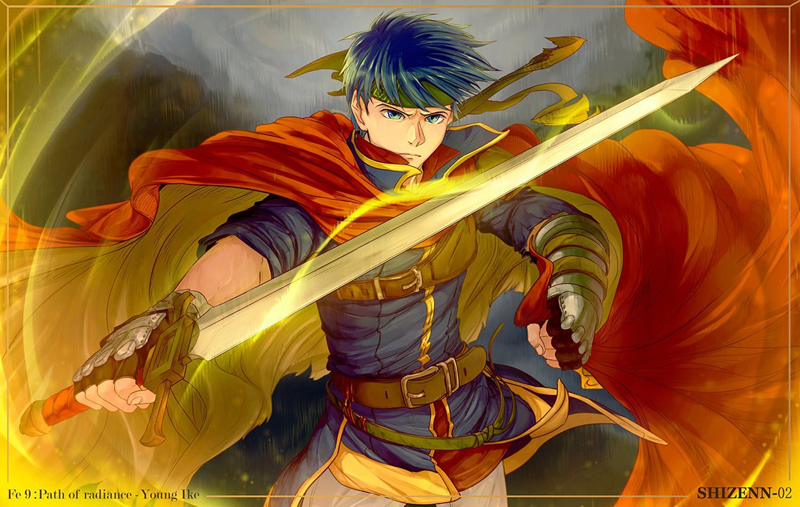 1boy, blue_eyes, blue_hair, cape, commentary_request, fire_emblem, fire_emblem:_path_of_radiance, headband