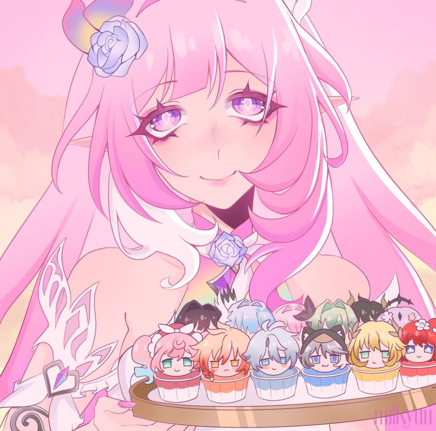 1girl, aglaea_(honkai:_star_rail), anaxa_(honkai:_star_rail), bare_shoulders, castorice_(honkai:_star_rail), cerydra_(honkai:_star_rail), chrysos_heirs_(honkai:_star_rail), cipher_(honkai:_star_rail)