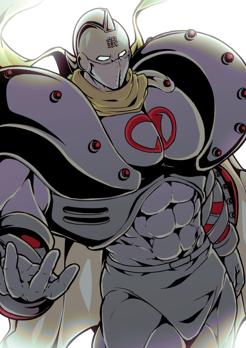 1boy, absurdres, armor, cape, commentary_request, covered_abs, covered_pectorals, cowboy_shot