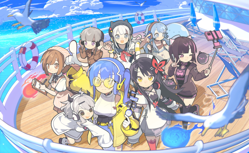 6+girls, :d, ;3, @_@, absurdres, ahoge, animal, animal_ears