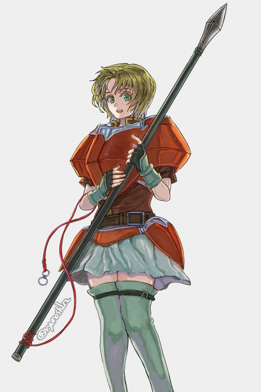 1girl, amelia_(fire_emblem), armor, blonde_hair, breastplate, fire_emblem, fire_emblem:_the_sacred_stones, green_eyes