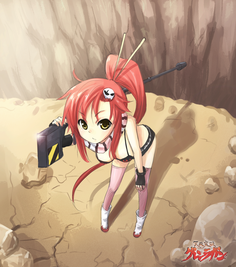 bikini_top, breasts, cleavage, fingerless_gloves, gloves, gun, hair_ornament, long_hair