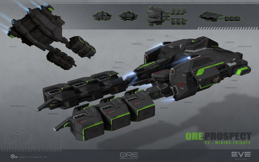 absurdres, advanced_ship_(eve_online), commentary, company_logo, company_name, copyright_logo, copyright_name, covert_ops_(eve_online)