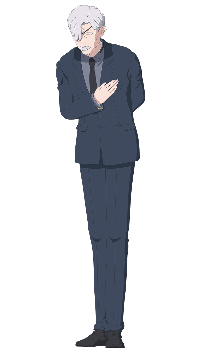 1boy, ^_^, anime_coloring, arm_behind_back, black_necktie, black_shoes, blue_jacket, blue_pants