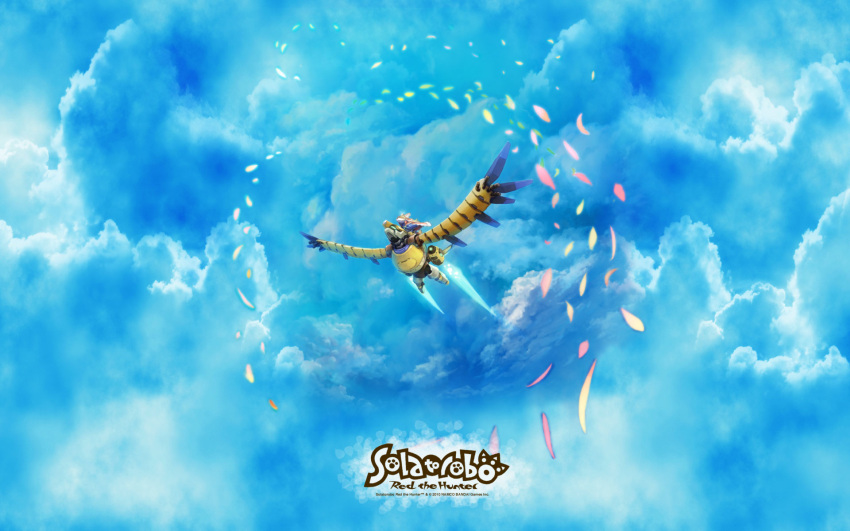 1boy, animal_ears, bird, cape, copyright_logo, dahak-azi03, dahak-azi03_(flyer), dog_boy