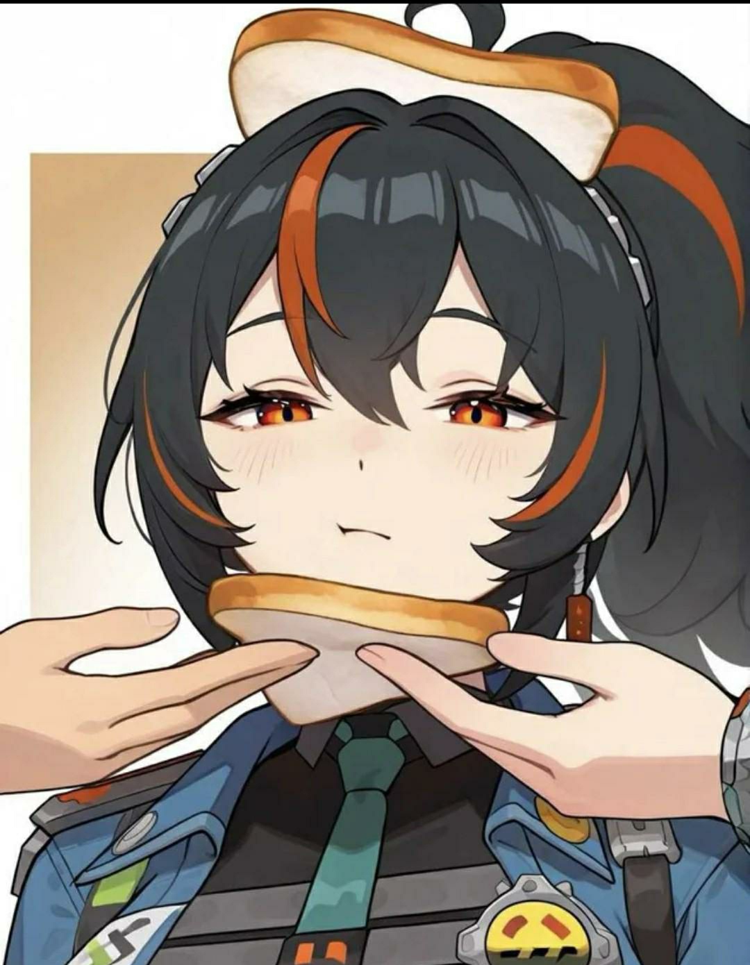 bread, bread_slice, idiot_sandwich_(meme), long_hair, multiple_girls, sandwiched, zenless_zone_zero, zhu_yuan