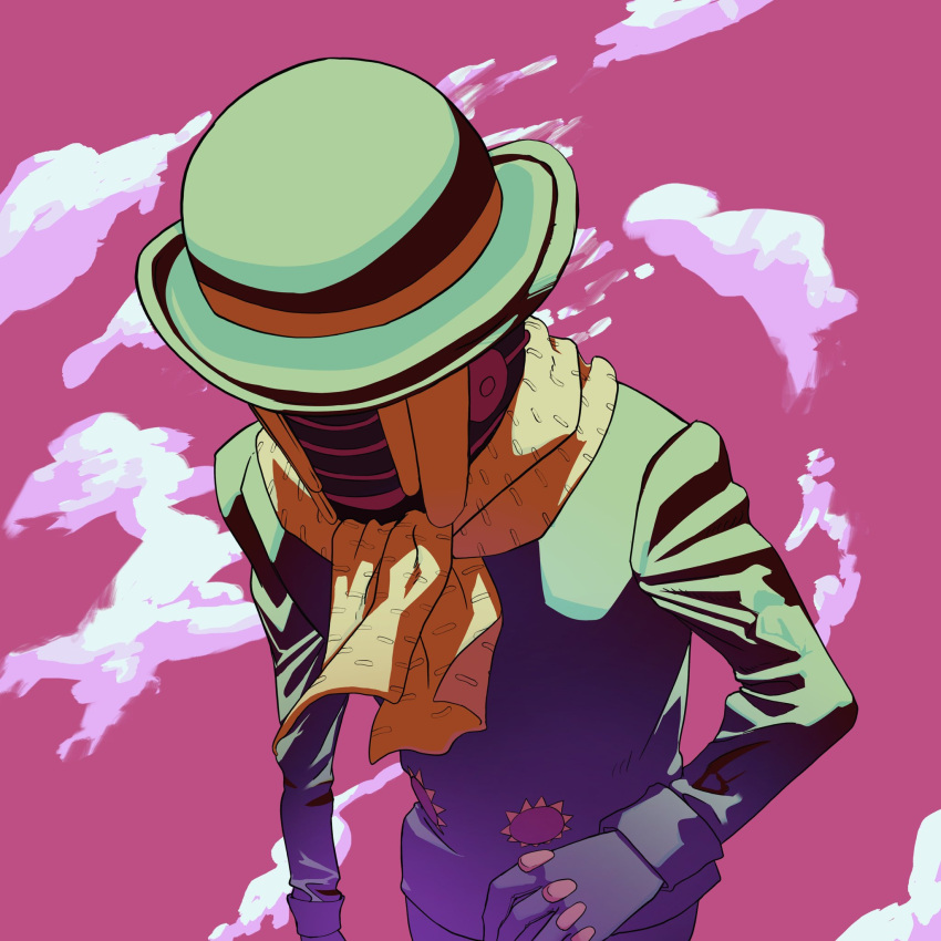 1other, black_coat, black_hat, bowler_hat, clouds, coat, cowboy_shot, dagiro25