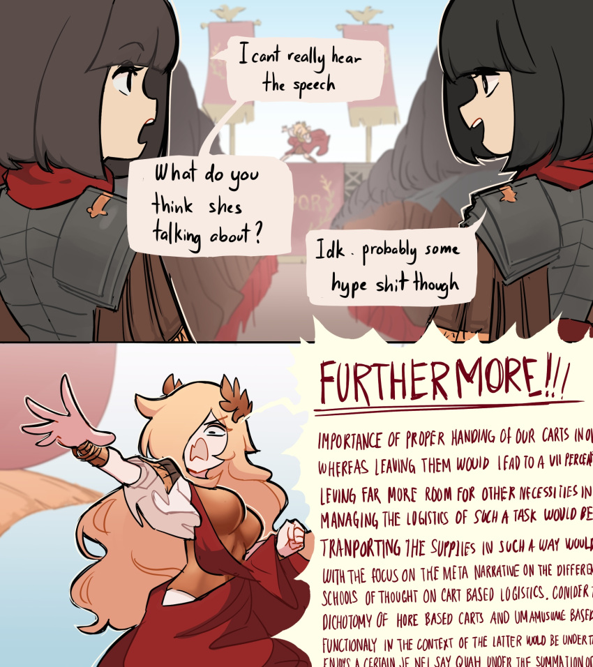 armor, banner, battle_standard, blonde_hair, centurii-chan, english_text, greco-roman_clothes, highres